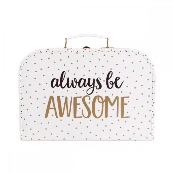 Always Be Awesome Set of 3 Metallic Monochrome Suitcases - Sass and Belle