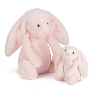 Jellycat Bashful Pink Bunny Rattle - Small 18 cm and medium 31 cm