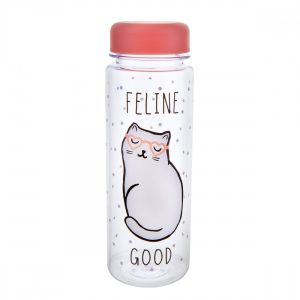 Cutie Cat Feline Good Clear Water Bottle - Sass and Belle