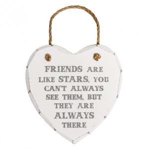 Friends are like stars heart plaque - Sass and Belle