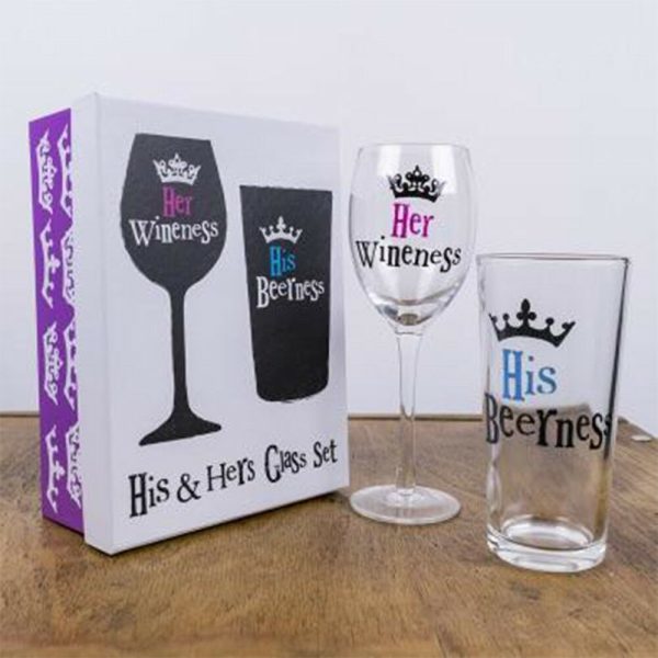 The Bright Side His and Hers Glass Set