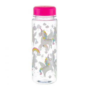 Rainbow Unicorn Clear Water Bottle - Sass and Belle