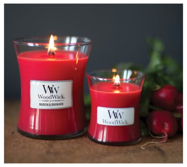 WoodWick Radish and Rhubarb Mini Hourglass Candle, 272g