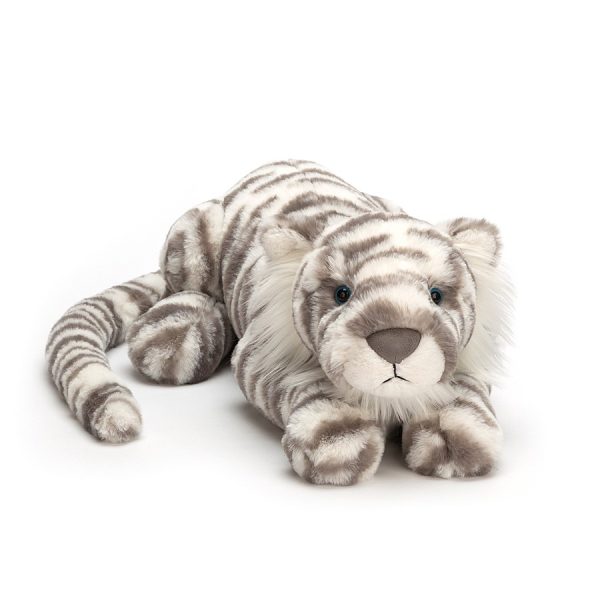 Jellycat Little Sacha Snow Tiger - Medium, 11 Inch