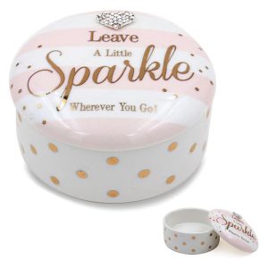 Mad Dots 'Leave a Little Sparkle Wherever You Go' Ceramic Trinket Box