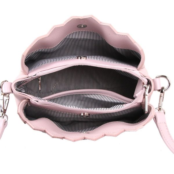 Red Cuckoo - 649 - Pink Cross Body Bag With Vertical Zig Zag Gradient Effect