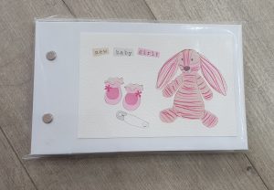 New Baby Girl Pink Rabbit Pocket Photo Album - Belly Button Designs