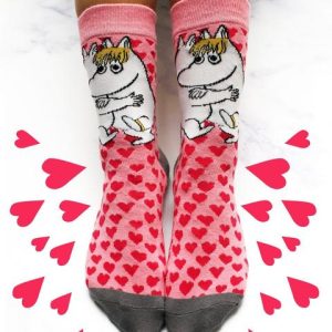 The Moomins Heart Print Socks - Moomin and Snorkmaiden - Disaster Designs