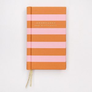 Orange Stripe Small Address Book - Caroline Gardner