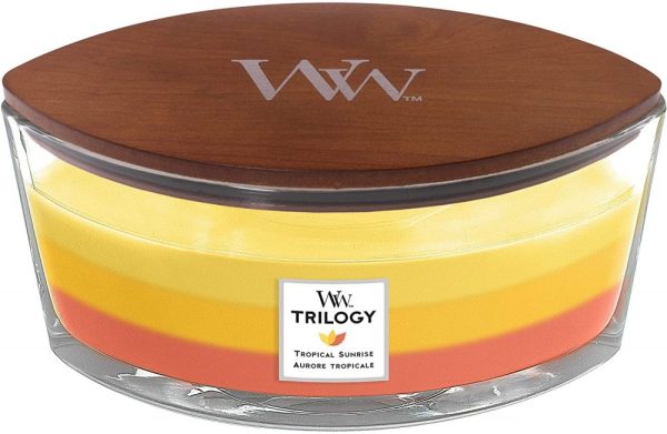 WoodWick HearthWick Trilogy Tropical Sunrise Ellipse Candle, 453g