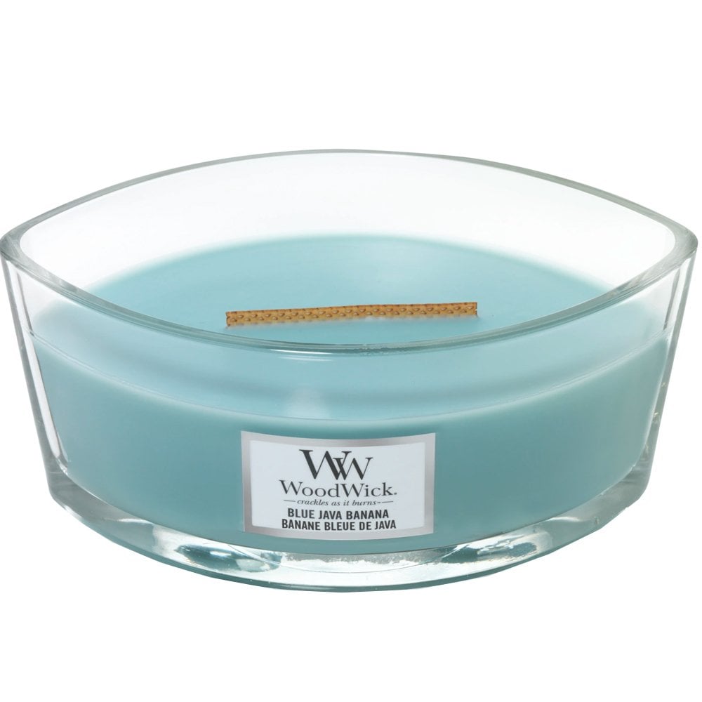 Java Candle WoodWick HearthWick Blue Java Banana Ellipse Candle, 453g - Design 24 Gifts