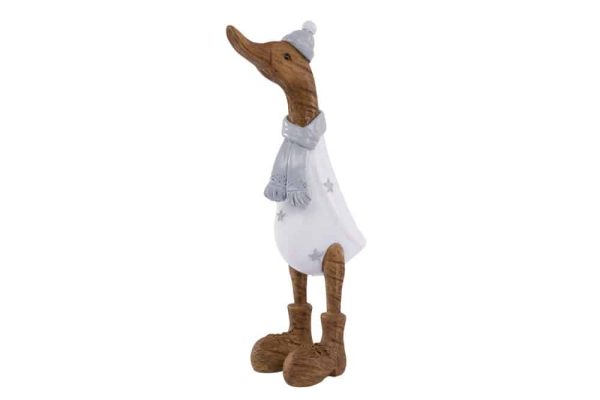 Large Standing Resin Duck with Hat and Scarf - Langs