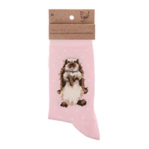 'Earisistible' Pink Rabbit Socks - Wrendale Designs