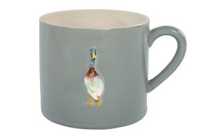 Stoneware Embossed Duck Mug