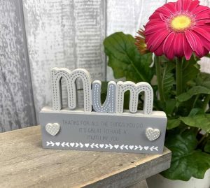‘Mum Thanks for all the Little Things You Do’ Cut Out Block Decoration