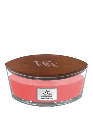 WoodWick HearthWick Melon and Pink Quartz Ellipse Candle, 453g
