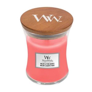 WoodWick Melon and Pink Quartz Medium Hourglass Candle, 275g