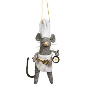 Felt Chef Mouse Hanging Decoration - Sass and Belle