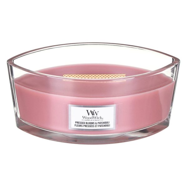 WoodWick HearthWick Pressed Blooms and Patchouli Ellipse Candle, 453g