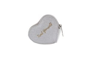 'Treat Yourself' Silver Heart Shaped Coin Purse - Willow and Rose