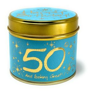 Lily-Flame Happy Birthday 50th Scented Candle Tin