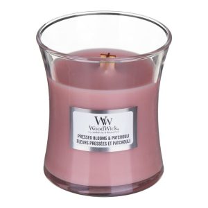 WoodWick Pressed Blooms and Patchouli Mini Hourglass Candle, 85g