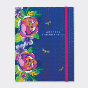 Navy Floral Bees Address Book - Rachel Ellen Designs