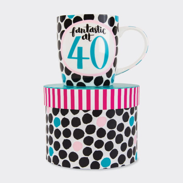 'Fantastic At 40' 40th Birthday China Mug - Rachel Ellen Designs