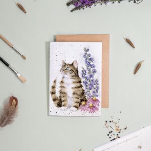 ‘Whiskers and Wildflowers' Cat Seed Card - Wrendale Designs