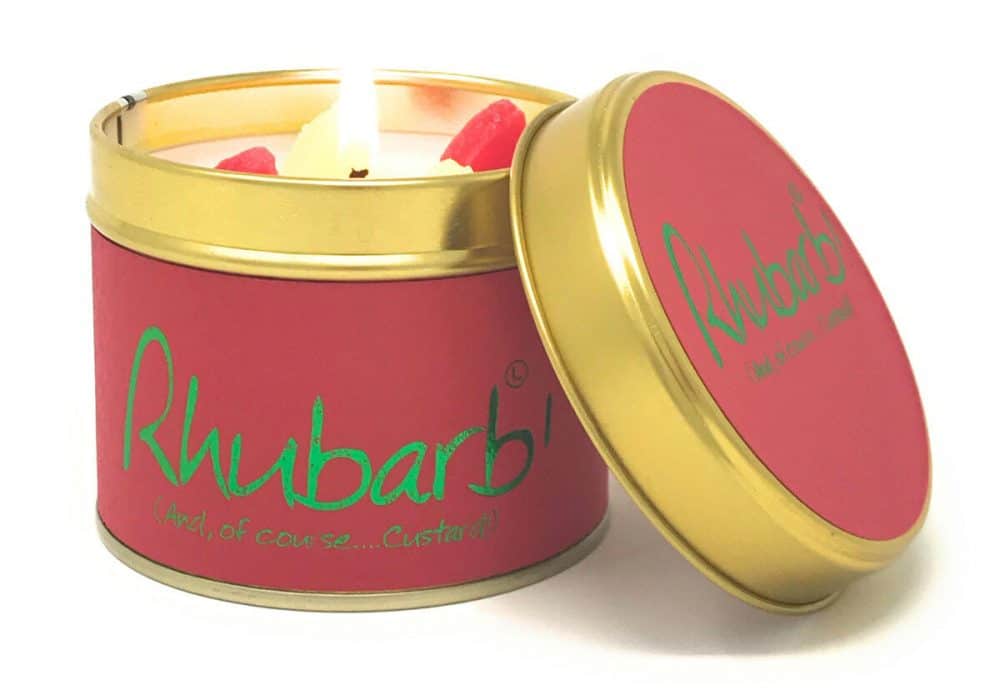 Lily-Flame Rhubarb Scented Candle Tin