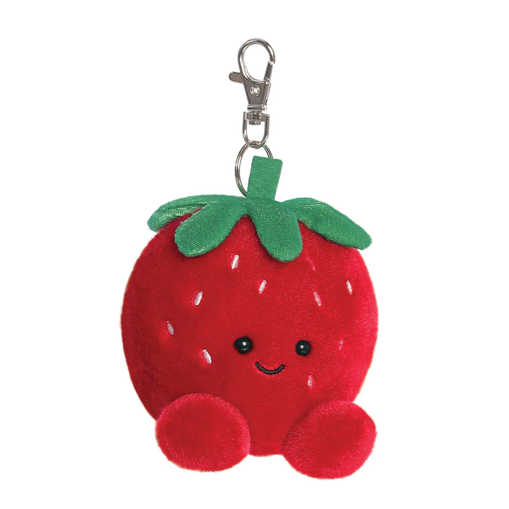 Palm Pals Juicy Strawberry Clip-On Plush Bag Charm - Aurora World - Image 3