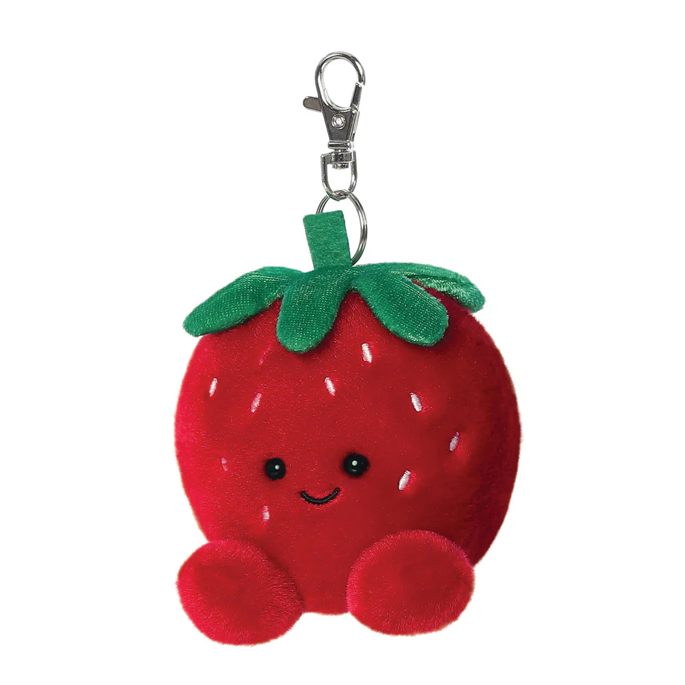 Palm Pals Juicy Strawberry Clip-On Plush Bag Charm - Aurora World - Image 2