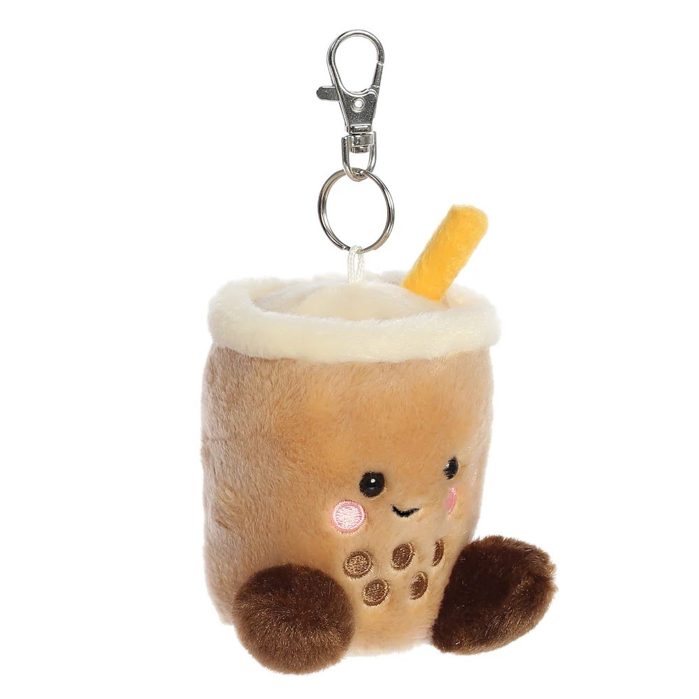 Palm Pals Milky Tea Boba Tea Clip-On Plush Bag Charm - Aurora World - Image 2