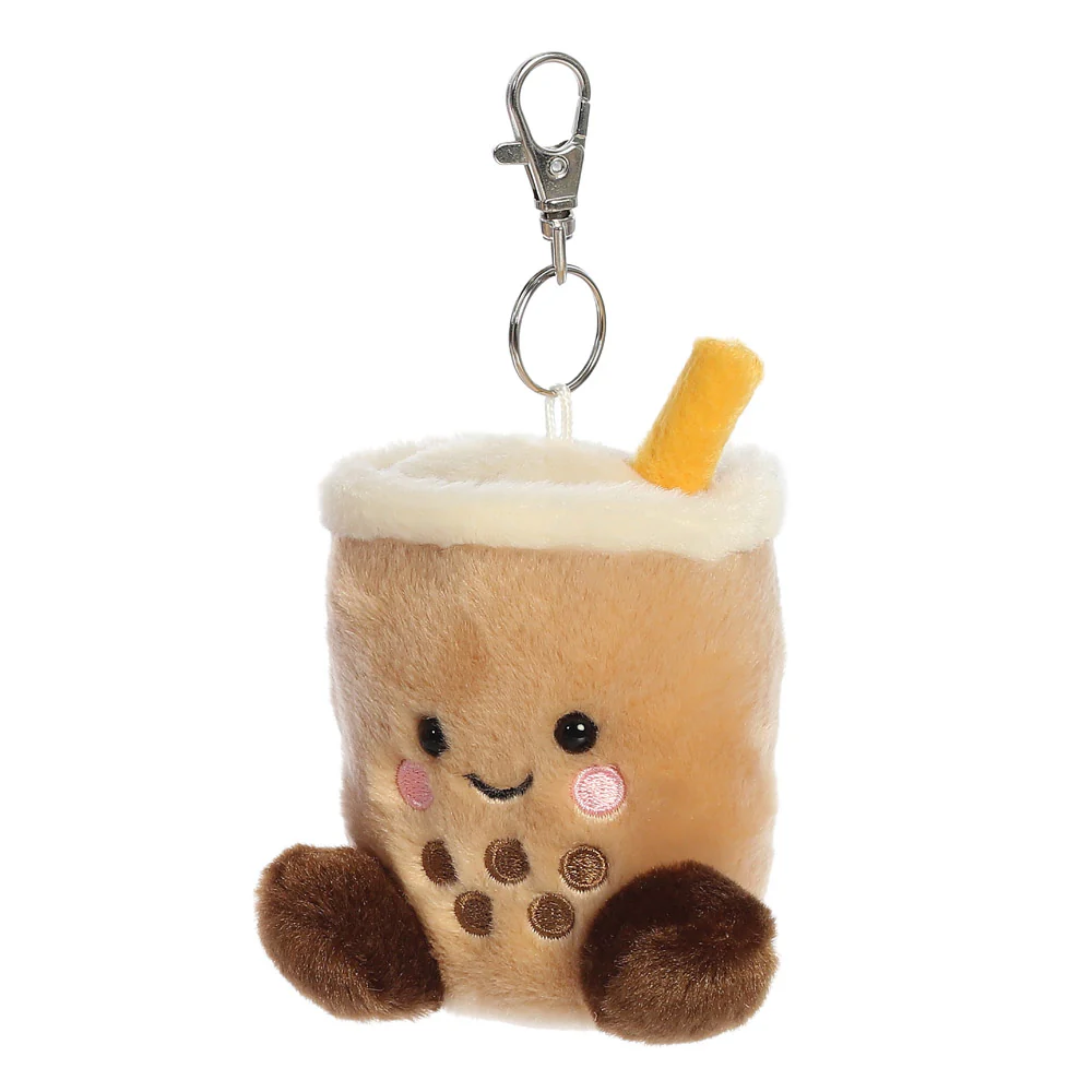 Palm Pals Milky Tea Boba Tea Clip-On Plush Bag Charm - Aurora World - Image 3