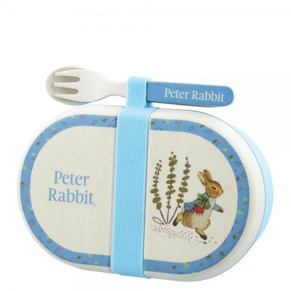 Peter Rabbit Organic Bamboo Snack Box with Cutlery Set - Beatrix Potter