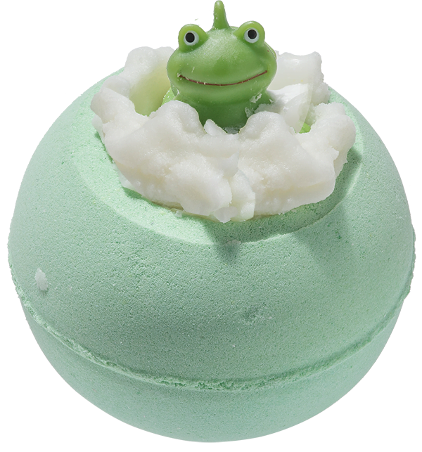 Its Not Easy Being Green Bath Bomb with Toy Frog, 160g - Bomb Cosmetics