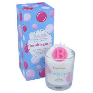 Bubblegum Piped Glass Candle - Bomb Cosmetics