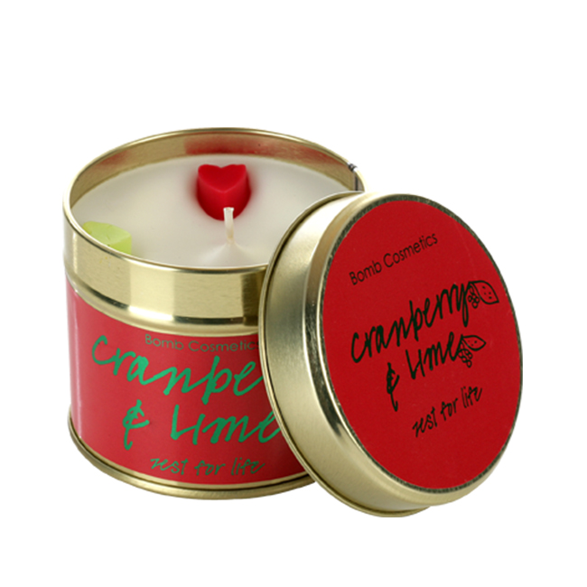 Cranberry & Lime Tinned Candle - Bomb Cosmetics
