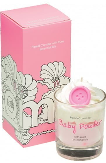 Baby Powder Piped Candle - Bomb Cosmetics