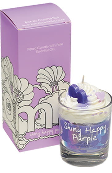 Shiny Happy Purple Piped Candle - Bomb Cosmetics