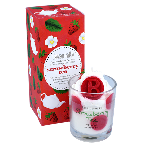 Strawberry Tea Piped Candle - Bomb Cosmetics