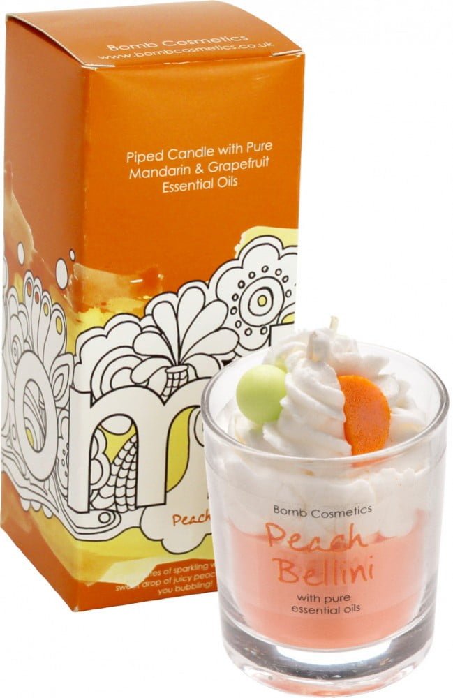 Peach Bellini Piped Candle - Bomb Cosmetics