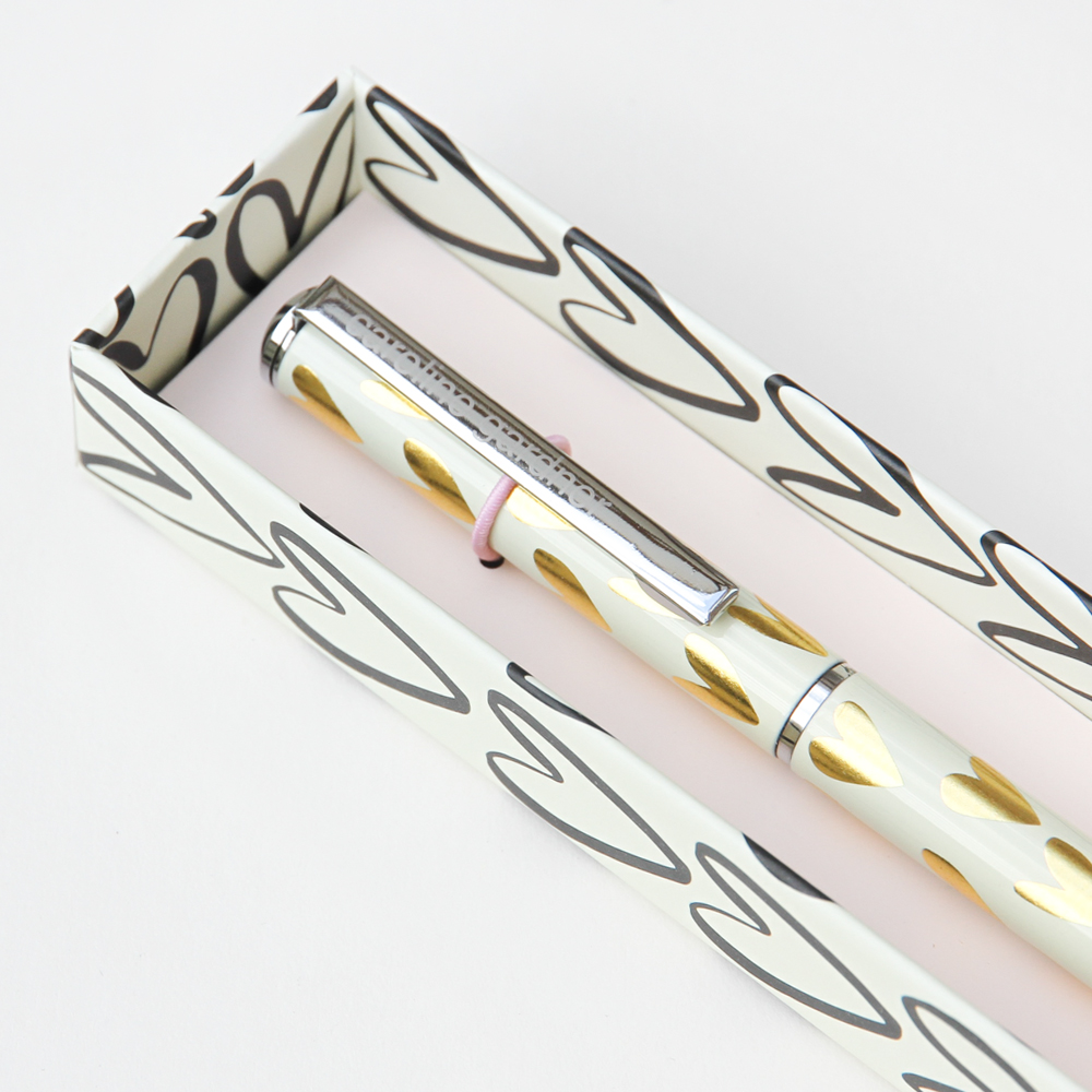 Metallic Gold Hearts Boxed Pen - Caroline Gardner - Image 2