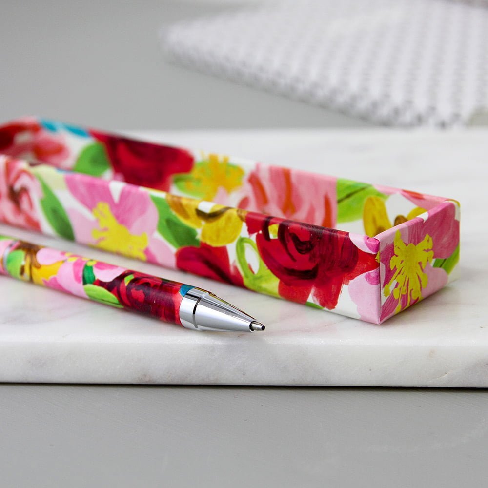 Painted Floral Boxed Pen - Caroline Gardner - Image 3
