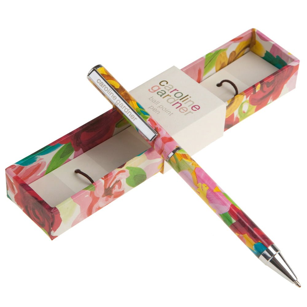Painted Floral Boxed Pen - Caroline Gardner