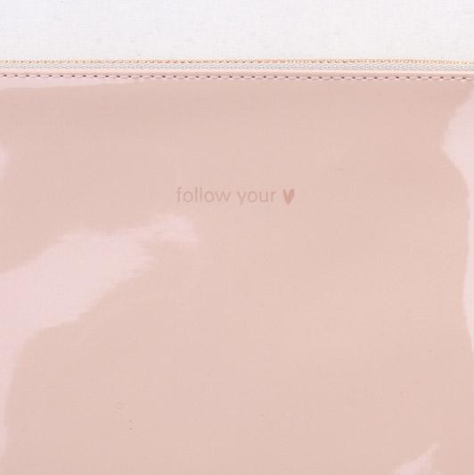 Caroline Gardner 'Follow Your Heart' Pink Nude Patent Pouch Bag - Image 2