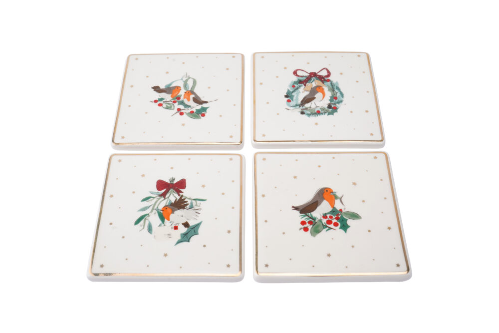 Letter to Father Christmas Robin Ceramic Coaster Set of 4 - CGB Giftware