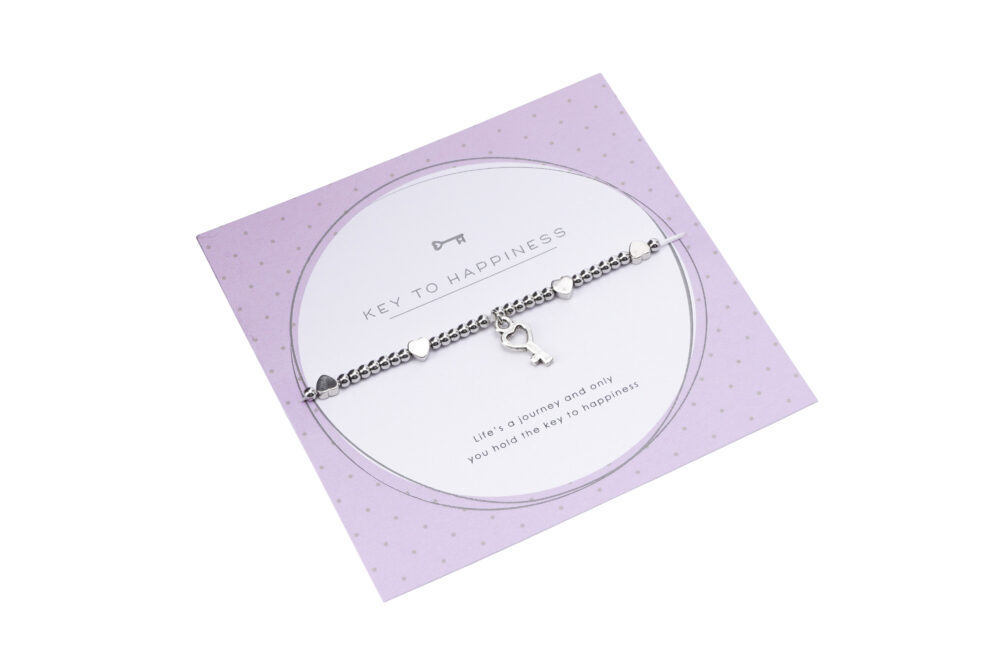 'Key To Happiness' Key Charm Bracelet - Willow and Rose