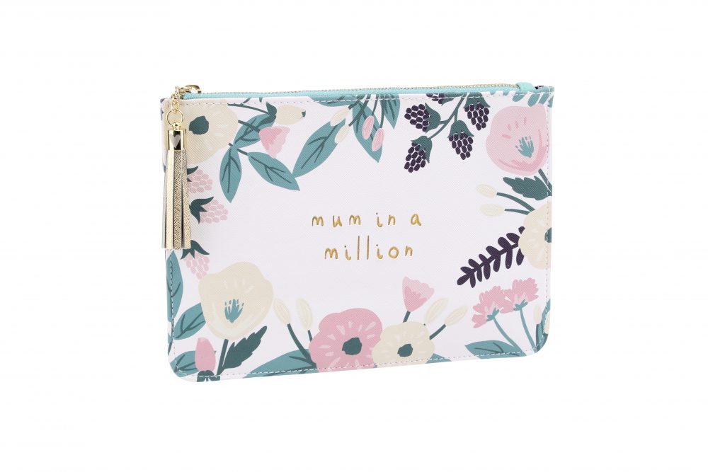 Mum In A Million White Floral Beauty Bag