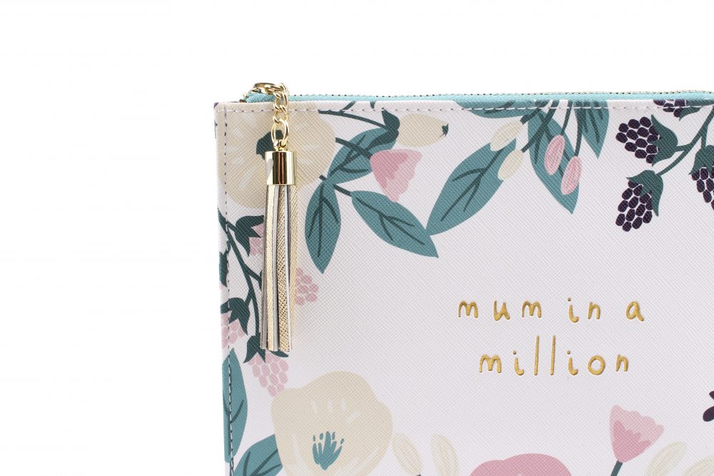 Mum In A Million White Floral Beauty Bag - Image 3